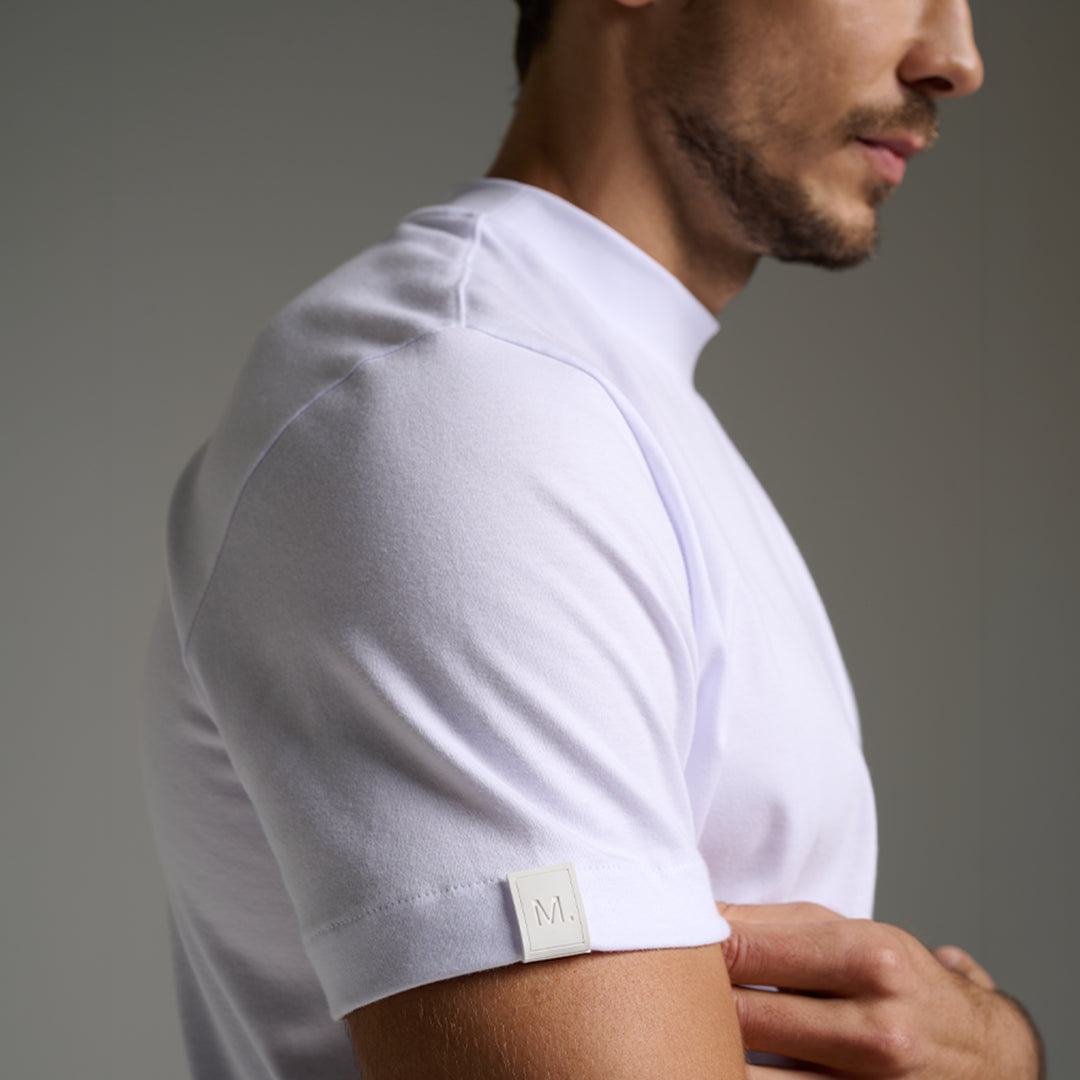 Camiseta Gola Alta Pima -  Manga Curta | 14%OFF