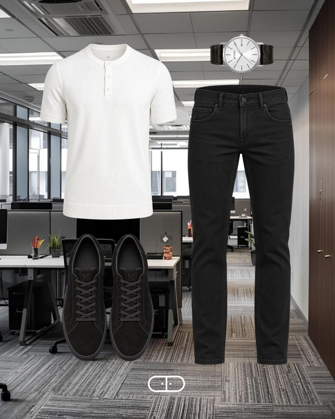 Henley e Jeans Preta